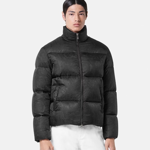 $3275 AUTHENTIC VERSACE sz 50 L, Black Barocco Light Puffer Down Jacket - Picture 11 of 16